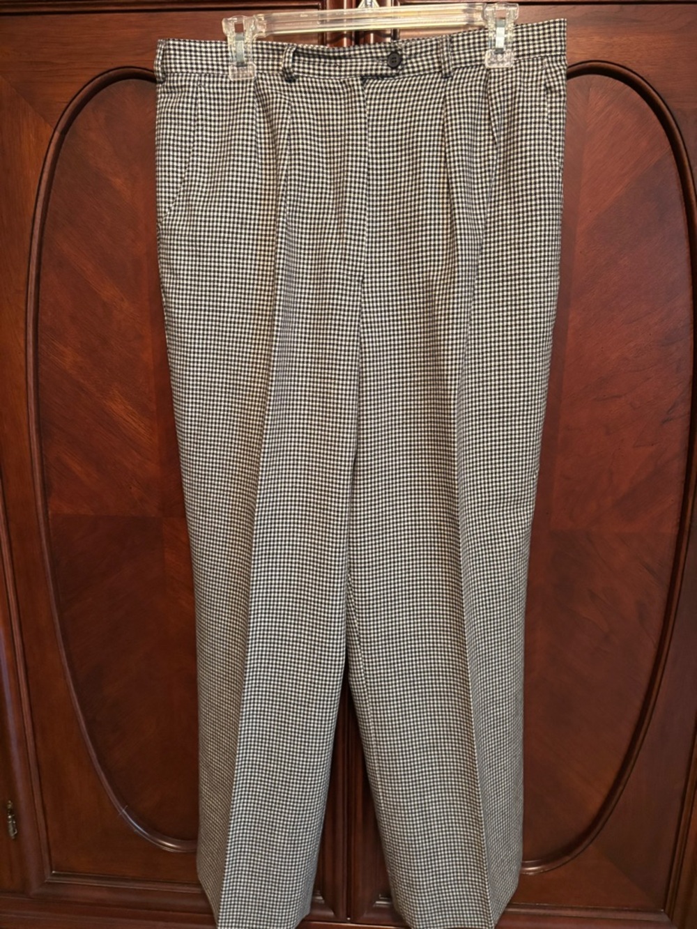 Ladies Classic Houndstooth Dress Pants - Black & White